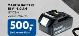 Davidsen Makita batteri 18V-6.0 Ah tilbud