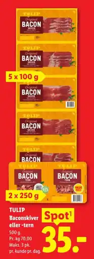 Lidl Tulip Baconskiver eller -tern tilbud