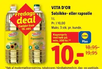 Vita D'or solsikke- eller rapsolie