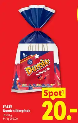 Lidl Fazer Dumle slikkepinde tilbud