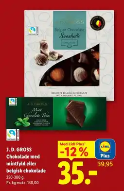 Lidl J. D. Gross chokolade med mintfyld eller belgisk chokolade tilbud