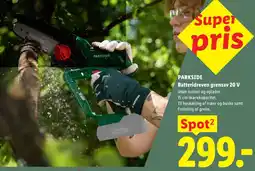 Lidl Parkside batteridreven grensav 20 V tilbud