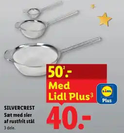 Lidl Silvercrest sæt med sier af rustfrit stål tilbud