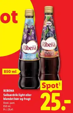 Lidl Ribena solbærdrik light eller blandet bær og frugt tilbud