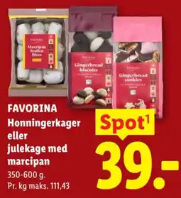 Lidl Favorina Honningerkager eller julekage med marcipan tilbud