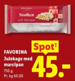 Lidl Favorina julekage med marcipan tilbud