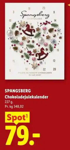 Lidl Spangsberg Chokoladejulekalender tilbud