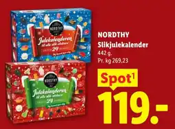 Lidl Nordthy Slikjulekalender tilbud