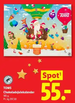 Lidl Toms Chokoladejulekalender tilbud