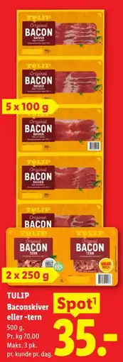 Lidl TULIP Baconskiver eller -tern tilbud