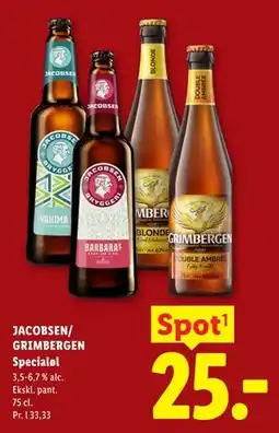 Lidl JACOBSEN/ GRIMBERGEN Specialøl tilbud