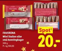 Lidl FAVORINA Mini Stollen eller små honningkager tilbud