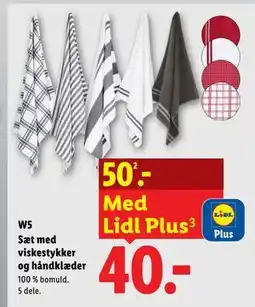 Lidl W5 Sæt med viskestykker og håndklæder tilbud