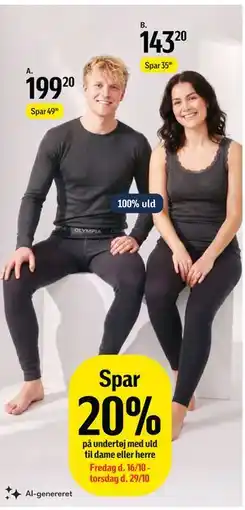 Føtex undertøj med uld til dame eller herre tilbud