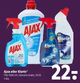 Coop 365 Ajax eller Klorin tilbud