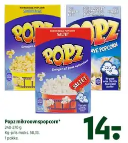 Coop 365 Popz mikrovnspopcorn tilbud