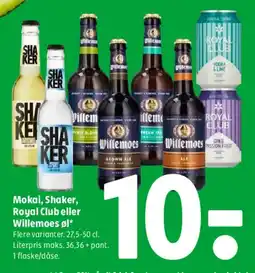 Coop 365 Mokai, Shaker, Royal Club eller Willemoes øl tilbud