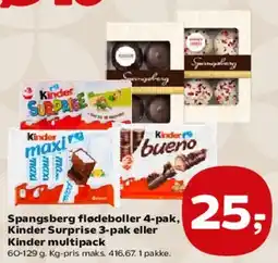 SuperBrugsen Spangsberg flødeboller / Kinder multipak tilbud