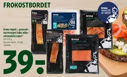 Coop 365 Irma røget, gravad, varmrøget laks eller vannamei rejer tilbud