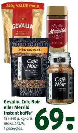Coop 365 Gevalia, Cafe Noir eller Merrild instant kaffe tilbud