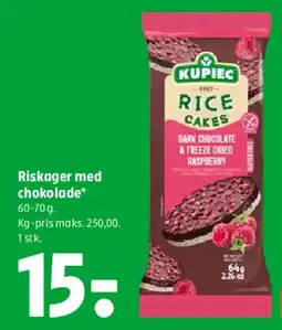Coop 365 Kupiec Rice Cakes - Dark Chocolate & Raspberry tilbud
