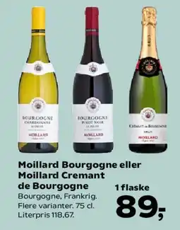SuperBrugsen Moillard Bourgogne eller Moillard Crémant de Bourgogne tilbud