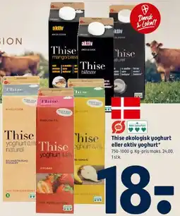 Coop 365 Thise økologisk yoghurt eller aktiv yoghurt tilbud