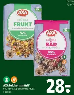 Coop 365 AXA fuldkornsmüsli tilbud