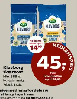 Coop 365 Klovborg skæreost tilbud