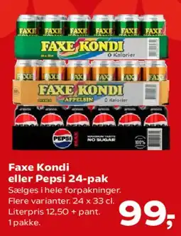 SuperBrugsen Faxe Kondi eller Pepsi 24‑pak tilbud