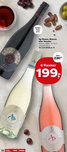 SuperBrugsen Ap Rosso, Bianco eller Rosato (6 flasker tilbud) tilbud