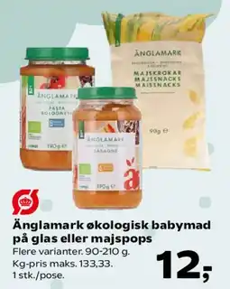 SuperBrugsen Änglamark økologisk babymad (på glas) / majsops tilbud