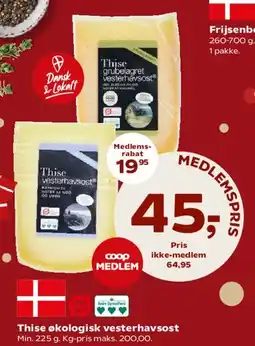 SuperBrugsen Thise økologisk vesterhavsost tilbud