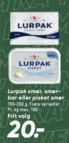 Bilka Lurpak smør / smørbar / pisket smør tilbud