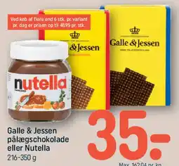 REMA 1000 Galle & Jessen pålægschokolade eller Nutella tilbud