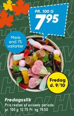 Bilka Fredagsslik / blandet slik (løsvægt) tilbud