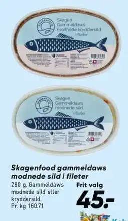 Bilka Skagenfood gammeldaws sild i fileter tilbud