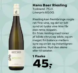 SuperBrugsen Hans Baer Riesling tilbud
