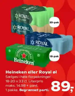 SuperBrugsen Heineken eller Royal øl tilbud