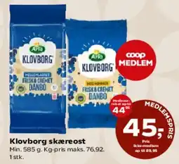 SuperBrugsen Klovborg skæreost tilbud