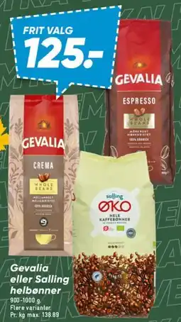 Bilka Gevalia eller Salling hele bønner tilbud