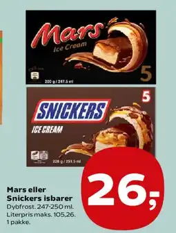 SuperBrugsen Mars eller Snickers isbarer tilbud