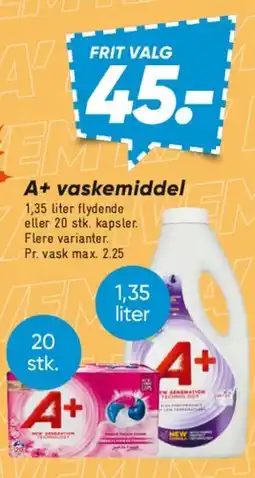 Bilka A+ vaskemiddel (frit valg) tilbud