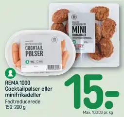 REMA 1000 Cocktailpølser eller minifrikadeller tilbud