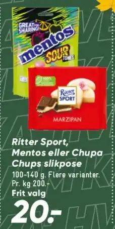 Bilka Ritter Sport, Mentos eller Chupa Chups tilbud