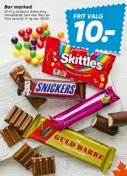 Bilka Bar-marked (Skittles, Snickers, Guld Barre m.fl.) tilbud