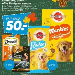 Bilka Dreamies, Sheba eller Pedigree snacks tilbud