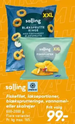 Bilka Salling - fiskefileter / blæksprutteringe / rejer tilbud