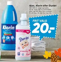 Bilka Ajax, Klorin eller Dunlet tilbud