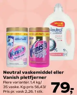 SuperBrugsen Neutral vaskemiddel eller Vanish pletfjerner tilbud